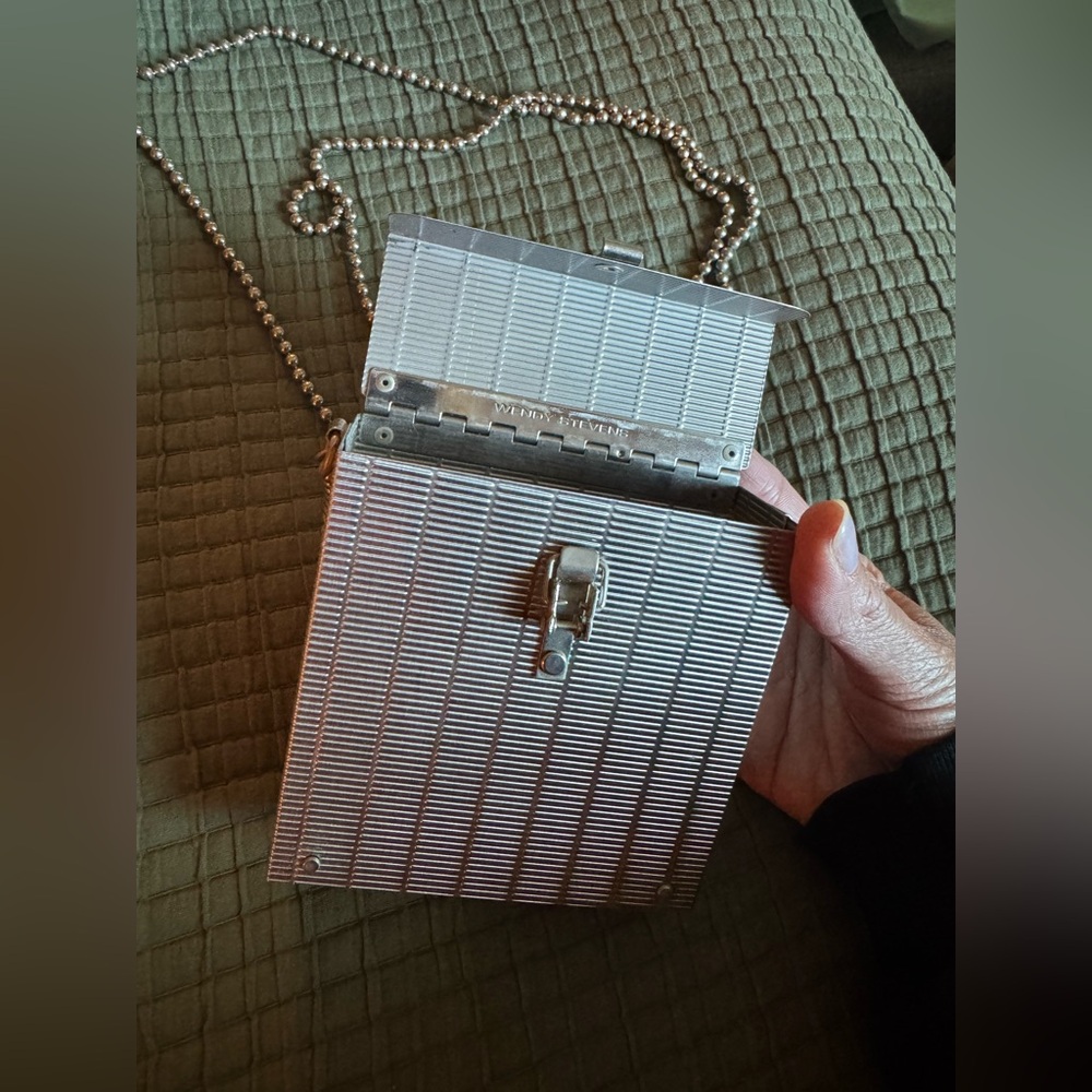 Wendy Stevens vintage metal cross body purse EUC